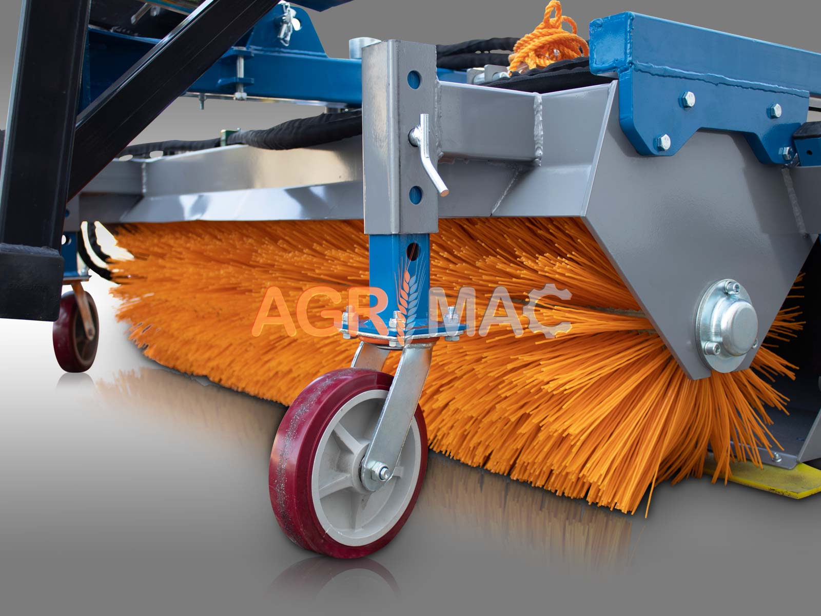 HYGIEIA H180-P | Graecus | Υδραυλική σκούπα καθαρισμού διπλής ζεύξης με επιπλέον πλάγια βούρτσα επαναφοράς και κάδο 